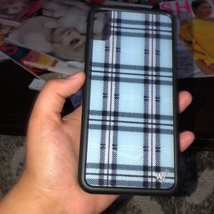 iphone xs max blue plaid wildflower case